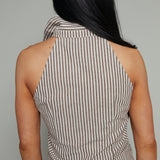 Darian Striped Collared Blouse