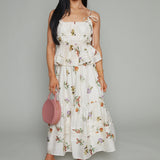 Ada Floral Tiered Midi Skirt