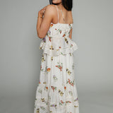 Ada Floral Tiered Midi Skirt