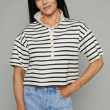 Corey Striped Polo Shirt - Black