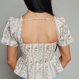 Hope Floral Peplum Crop Top