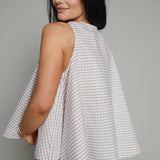 Antoinette Gingham Top - Beige
