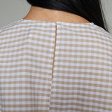 Antoinette Gingham Top - Beige