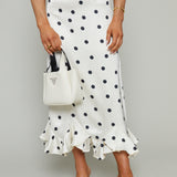 Josilyn Polka Dot Midi Slip Skirt