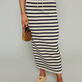 Renae Striped Midi Skirt