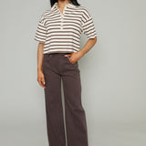 Corey Striped Polo Shirt - Brown