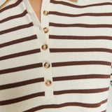 Corey Striped Polo Shirt - Brown