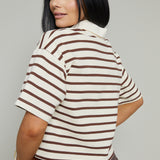 Corey Striped Polo Shirt - Brown