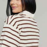 Corey Striped Polo Shirt - Brown