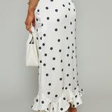 Josilyn Polka Dot Midi Slip Skirt