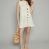 Harlow Button Front Shift Mini Dress