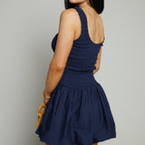 Karly Navy Smocked Mini Dress
