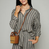 Magnolia Linen Striped Short - Black