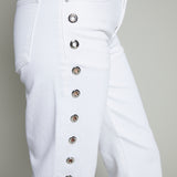 Kirby Bowed Straight Leg Grommet Jeans - Vivid White