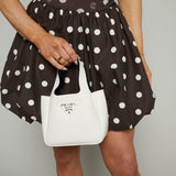 Aurelia Polka Dot Mixed Media Mini Dress