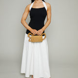 Madilyn Halter Mixed Media Maxi Dress