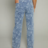 Rooney Floral Jacquard Distressed Denim Pants