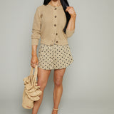 Evans Pleated Polka Dot Shorts