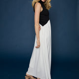 Tilly Mock Neck Mixed Media Maxi Dress