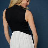 Tilly Mock Neck Mixed Media Maxi Dress