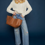 Jessie Cable Knit Zip Up Cardigan