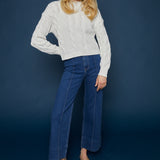 Milani Cable Knit Sweater - White