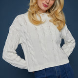 Milani Cable Knit Sweater - White