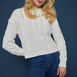 Milani Cable Knit Sweater - White