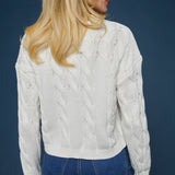 Milani Cable Knit Sweater - White