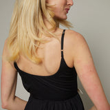 Sienna Contrast Bow Detail Midi Dress - Black