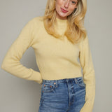 June Shrunken Wool Blend Sweater - Soft Yellow