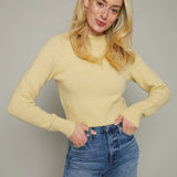 June Shrunken Wool Blend Sweater - Soft Yellow