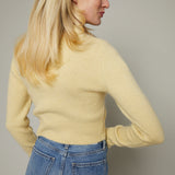 June Shrunken Wool Blend Sweater - Soft Yellow