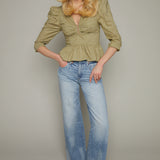 Chandler Peplum Puff Sleeve Blouse