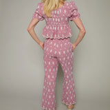 Audrey Embroidered Gingham Pants