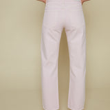 Kirby Mid Rise Bowed Straight Leg Jeans - Blush