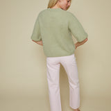 Kirby Mid Rise Bowed Straight Leg Jeans - Blush