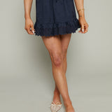 Donna Pleated Ruffle Mini Skirt