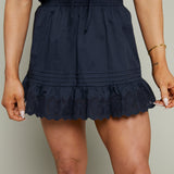 Donna Pleated Ruffle Mini Skirt