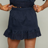 Donna Pleated Ruffle Mini Skirt