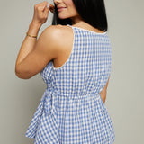 Casey Gingham Cinched Waist Top