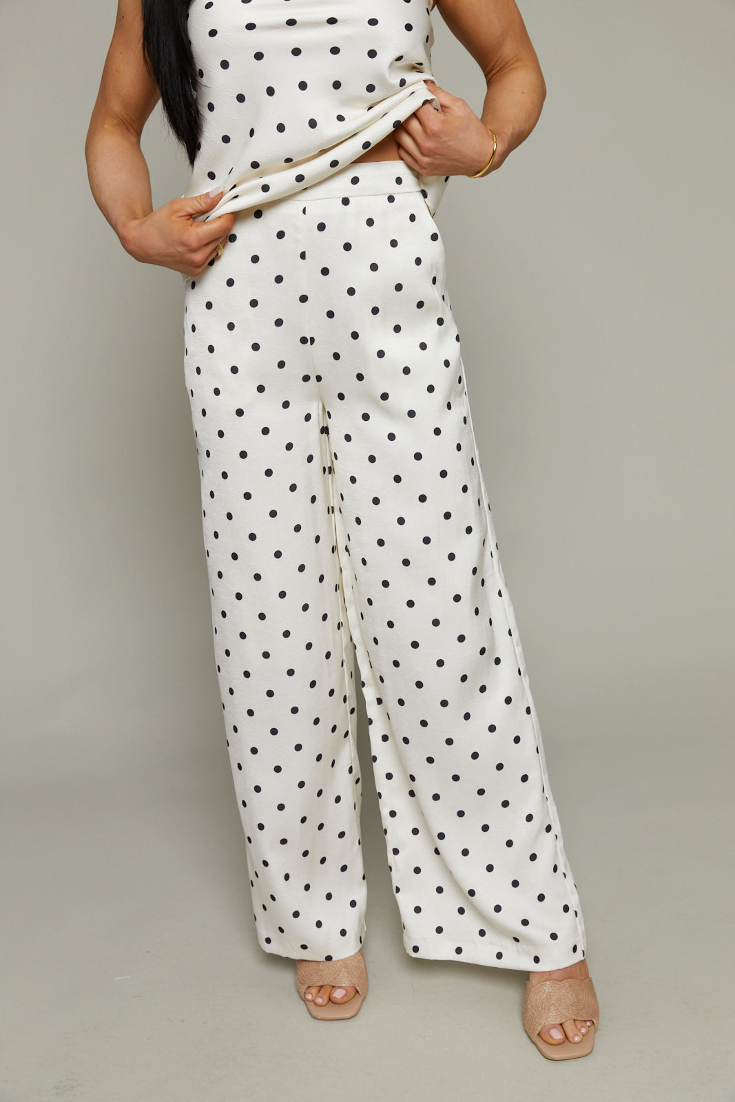 Cannes Satin Polka Dot Pants