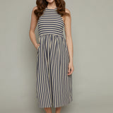 Tawyna Striped Knit Midi Dress