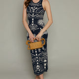 Brandy Palm Sweater Midi Dress