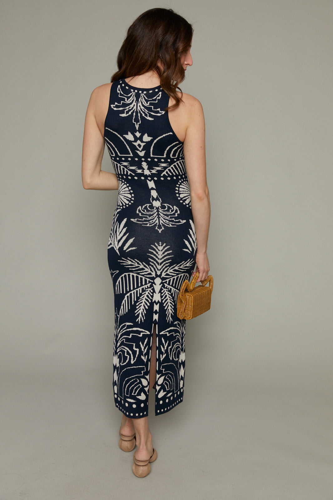 Brandy Palm Sweater Midi Dress