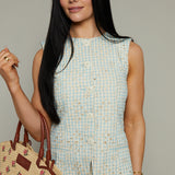 Arden Floral Embroidered Gingham Vest