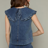 Chantelle Ruffle Collar Denim Top