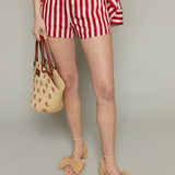 Jones High Waisted Striped Shorts