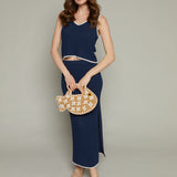 Ona Whipstitch Midi Skirt - Eclipse