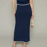 Ona Whipstitch Midi Skirt - Eclipse
